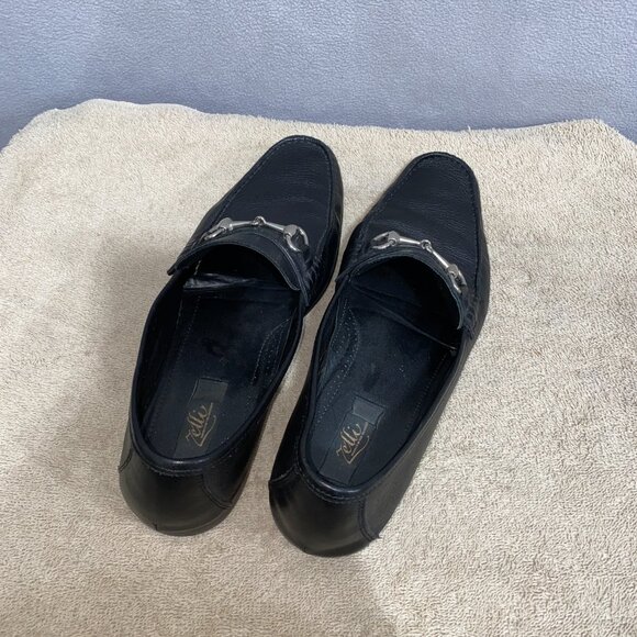 Zelli Men’s Black Leather Bit Loafers Size 10M Luxury Italian Dress Shoes main image 5